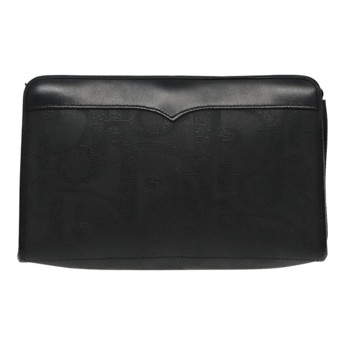 Christian Dior Trotter Canvas Clutch Bag Black Auth ti2132