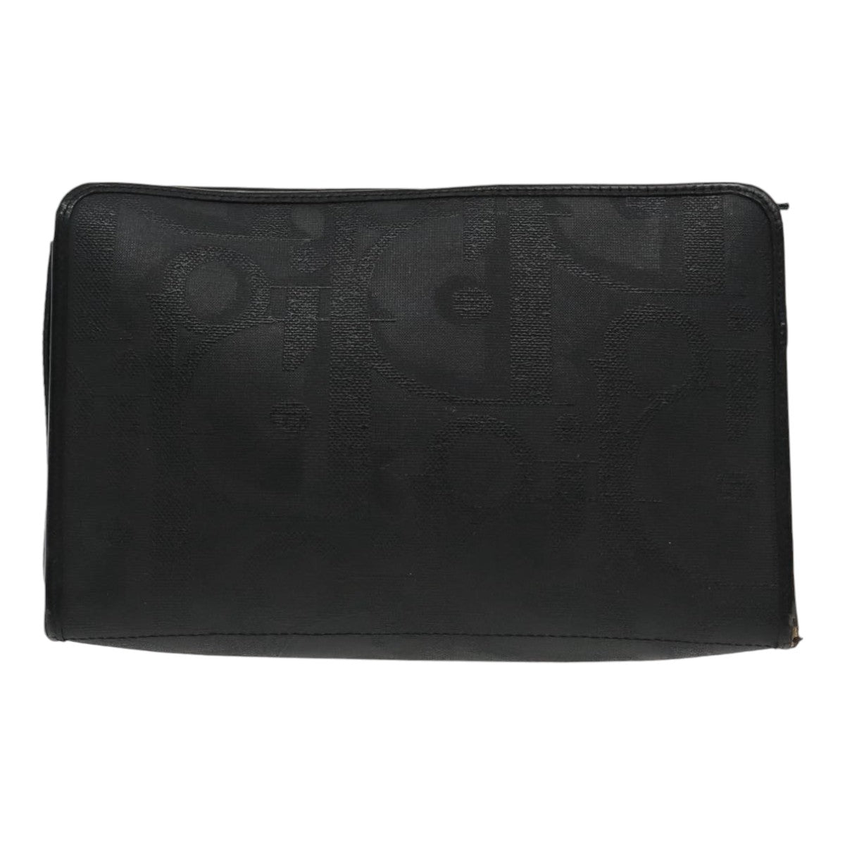 Christian Dior Trotter Canvas Clutch Bag Black Auth ti2132 - 0