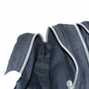 FENDI Hand Bag Cotton Nylon Black Silver Auth ti2136-19