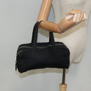 FENDI Hand Bag Cotton Nylon Black Silver Auth ti2136-23