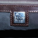 FENDI Hand Bag Nylon Khaki Brown Silver Auth ti2137-10