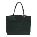 FENDI Hand Bag Nylon Khaki Brown Silver Auth ti2137-2