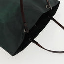 FENDI Hand Bag Nylon Khaki Brown Silver Auth ti2137-6