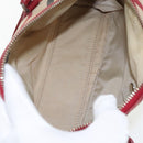 BURBERRY Nova Check Blue Label Hand Bag Beige Red Silver Auth ti2140-11