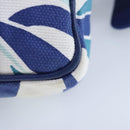 BALLY Waist Bag Canvas Leather Blue White Silver Auth ti2147-11