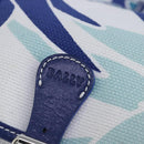 BALLY Waist Bag Canvas Leather Blue White Silver Auth ti2147-12