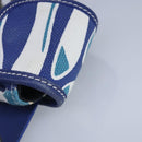 BALLY Waist Bag Canvas Leather Blue White Silver Auth ti2147-23