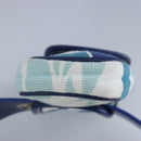 BALLY Waist Bag Canvas Leather Blue White Silver Auth ti2147-24
