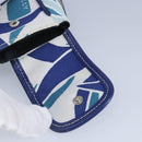 BALLY Waist Bag Canvas Leather Blue White Silver Auth ti2147-25