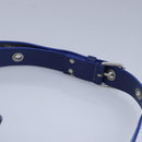 BALLY Waist Bag Canvas Leather Blue White Silver Auth ti2147-28