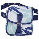 BALLY Waist Bag Canvas Leather Blue White Silver Auth ti2147-2