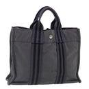 HERMES Fourre Tout PM Tote Bag Canvas Gray Silver Auth ti2154-1
