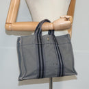 HERMES Fourre Tout PM Tote Bag Canvas Gray Silver Auth ti2154-21