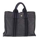 HERMES Fourre Tout PM Tote Bag Canvas Gray Silver Auth ti2154-13