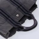 HERMES Fourre Tout PM Tote Bag Canvas Gray Silver Auth ti2154-6