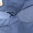 HERMES Tote Bag Canvas Navy Brown Silver Auth ti2161-20