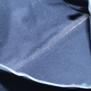 HERMES Tote Bag Canvas Navy Brown Silver Auth ti2161-11