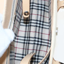 BURBERRY Hand Bag Canvas Leather White Beige Silver Auth ti2164-12