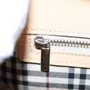 BURBERRY Hand Bag Canvas Leather White Beige Silver Auth ti2164-22