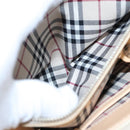 BURBERRY Hand Bag Canvas Leather White Beige Silver Auth ti2164-23