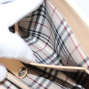 BURBERRY Hand Bag Canvas Leather White Beige Silver Auth ti2164-24