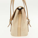 BURBERRY Hand Bag Canvas Leather White Beige Silver Auth ti2164-3