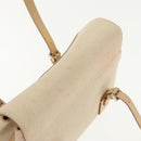 BURBERRY Hand Bag Canvas Leather White Beige Silver Auth ti2164-6