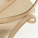 BURBERRY Hand Bag Canvas Leather White Beige Silver Auth ti2164-7