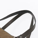 BURBERRY Tote Bag Nylon Leather Brown Dark Brown Silver Auth ti2165-8