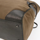 BURBERRY Tote Bag Nylon Leather Brown Dark Brown Silver Auth ti2165-15