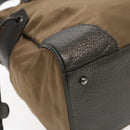 BURBERRY Tote Bag Nylon Leather Brown Dark Brown Silver Auth ti2165-17