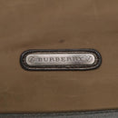 BURBERRY Tote Bag Nylon Leather Brown Dark Brown Silver Auth ti2165-10