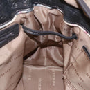 BURBERRY Tote Bag Nylon Leather Brown Dark Brown Silver Auth ti2165-18