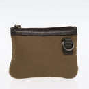 BURBERRY Tote Bag Nylon Leather Brown Dark Brown Silver Auth ti2165-23