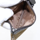 BURBERRY Tote Bag Nylon Leather Brown Dark Brown Silver Auth ti2165-26