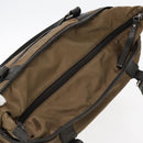 BURBERRY Tote Bag Nylon Leather Brown Dark Brown Silver Auth ti2165-6