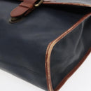 Burberrys Business Bag Leather Navy Brown Auth ti2166-9