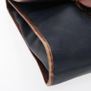 Burberrys Business Bag Leather Navy Brown Auth ti2166-14