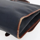 Burberrys Business Bag Leather Navy Brown Auth ti2166-15