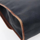 Burberrys Business Bag Leather Navy Brown Auth ti2166-16