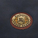 Burberrys Business Bag Leather Navy Brown Auth ti2166-17