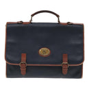 Burberrys Business Bag Leather Navy Brown Auth ti2166-13