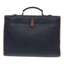 Burberrys Business Bag Leather Navy Brown Auth ti2166-2