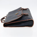 Burberrys Business Bag Leather Navy Brown Auth ti2166-3