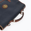 Burberrys Business Bag Leather Navy Brown Auth ti2166-6