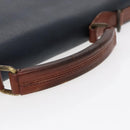 Burberrys Business Bag Leather Navy Brown Auth ti2166-7