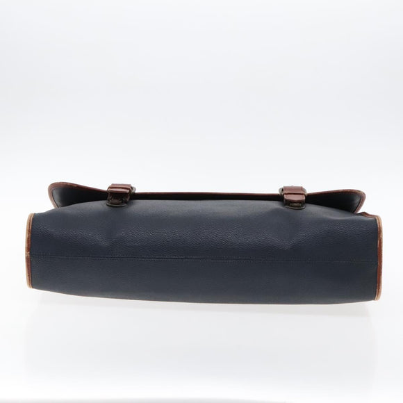 Burberrys Business Bag Leather Navy Brown Auth ti2166