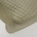 BALLY Chain Shoulder Bag Leather White Gold Auth ti2171-14