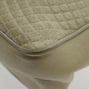 BALLY Chain Shoulder Bag Leather White Gold Auth ti2171-9