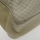 BALLY Chain Shoulder Bag Leather White Gold Auth ti2171-15